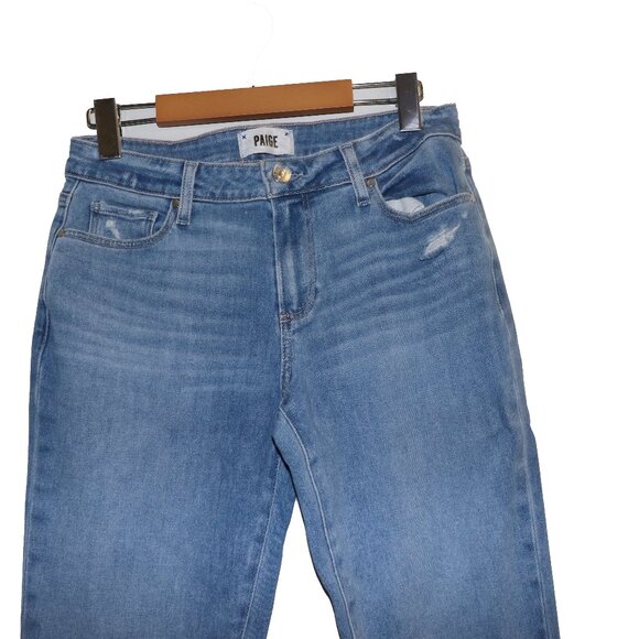 Paige Light Wash Mid Rise Birgitte Straight Cut Jeans - Picture 4 of 6